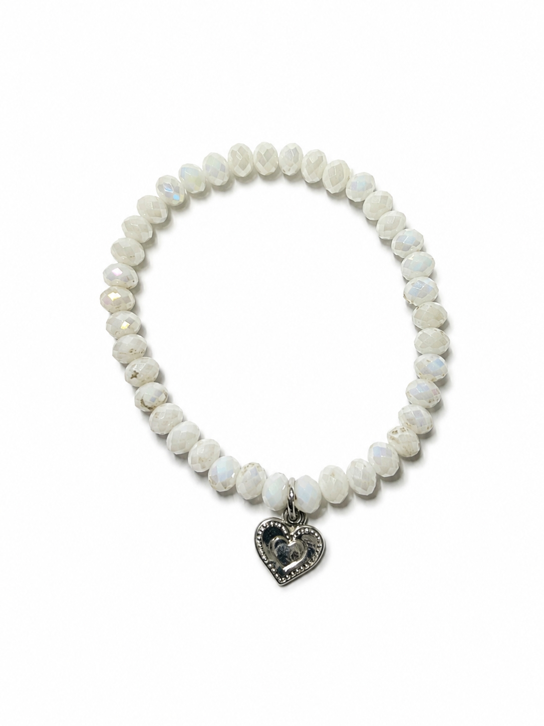 Weißes Perlenarmband