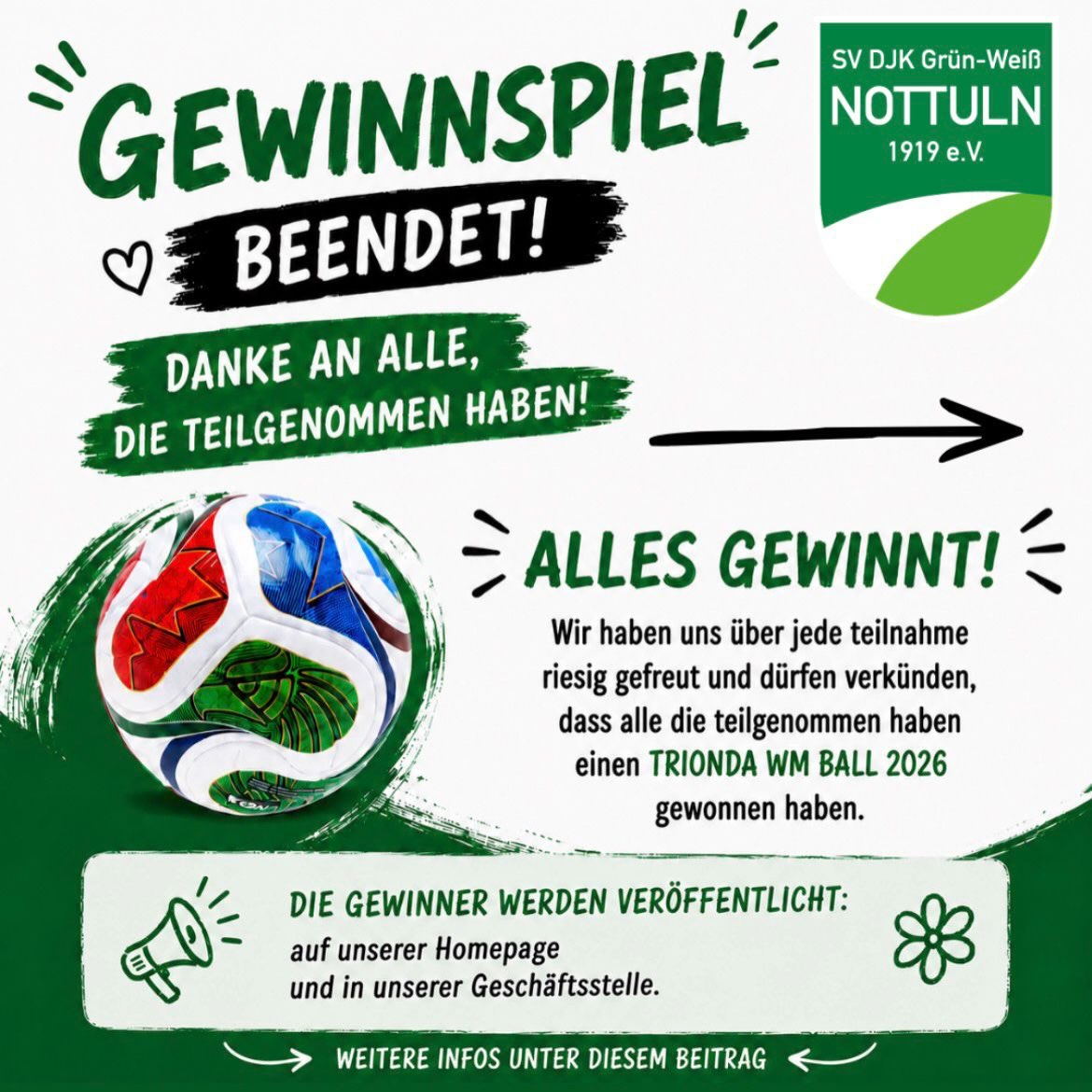 Abschlussbild zum Trionda-Gewinnspiel von Grün-Weiß Nottuln